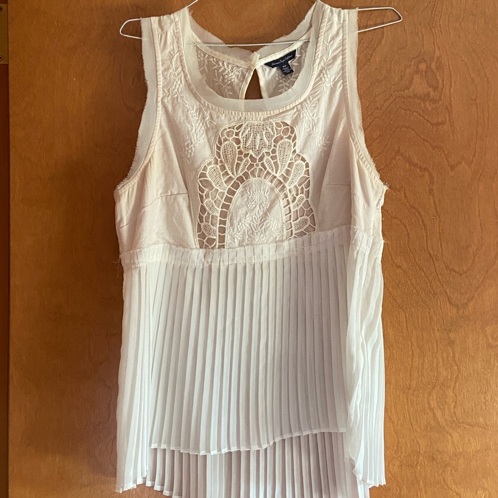 Crochet & Pleated Tank